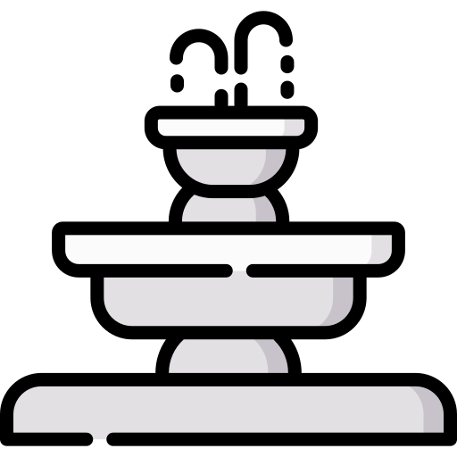 Illustration of a two-tier garden fountain